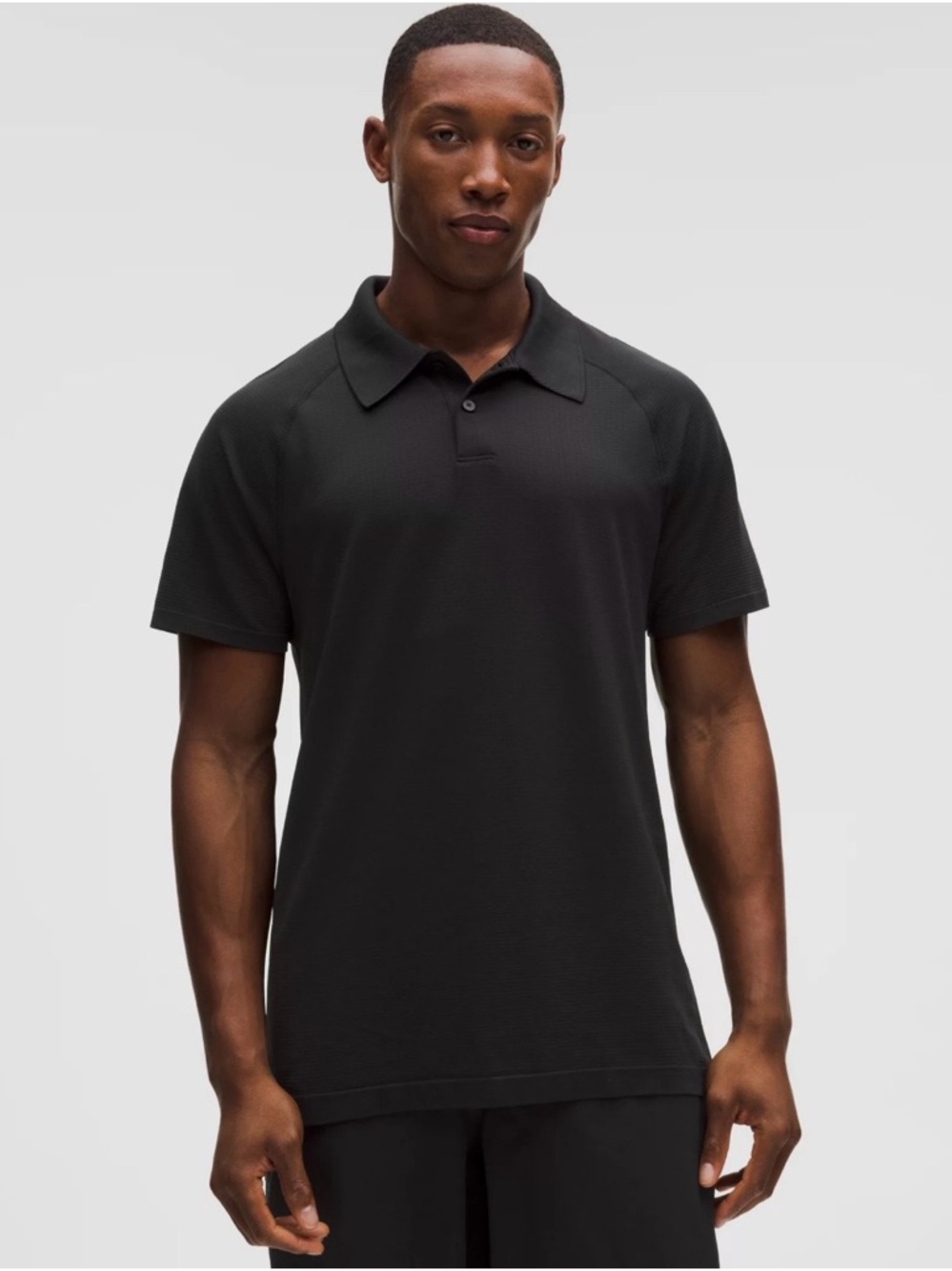 Lululemon Men's Black Performance Polo Shirt - Classic Short Sleeve